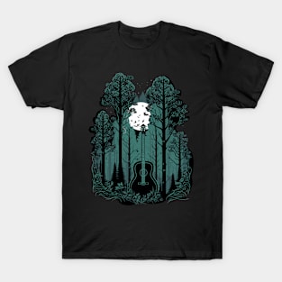 Retro Forest Guitar Gifts Guitarist Concert Guitar T-Shirt